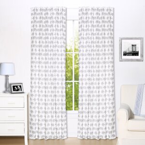 Elephant Wildlife Semi-Sheer Rod Pocket Curtain Panels (Set of 2)