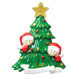 Family Series Christmas Tree with Faces Shaped Ornament