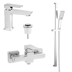 Einhebel-Badarmaturen-Set Parma Aufputz mit Einh..