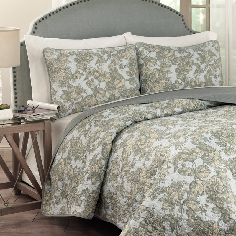 Traditions by Waverly Tulip Toile 3 Piece Quilt Set & Reviews Wayfair