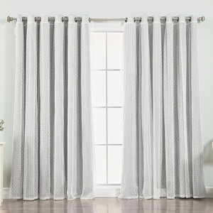 Mix and Match Polka Dots Blackout Thermal Grommet Single Curtain Panel