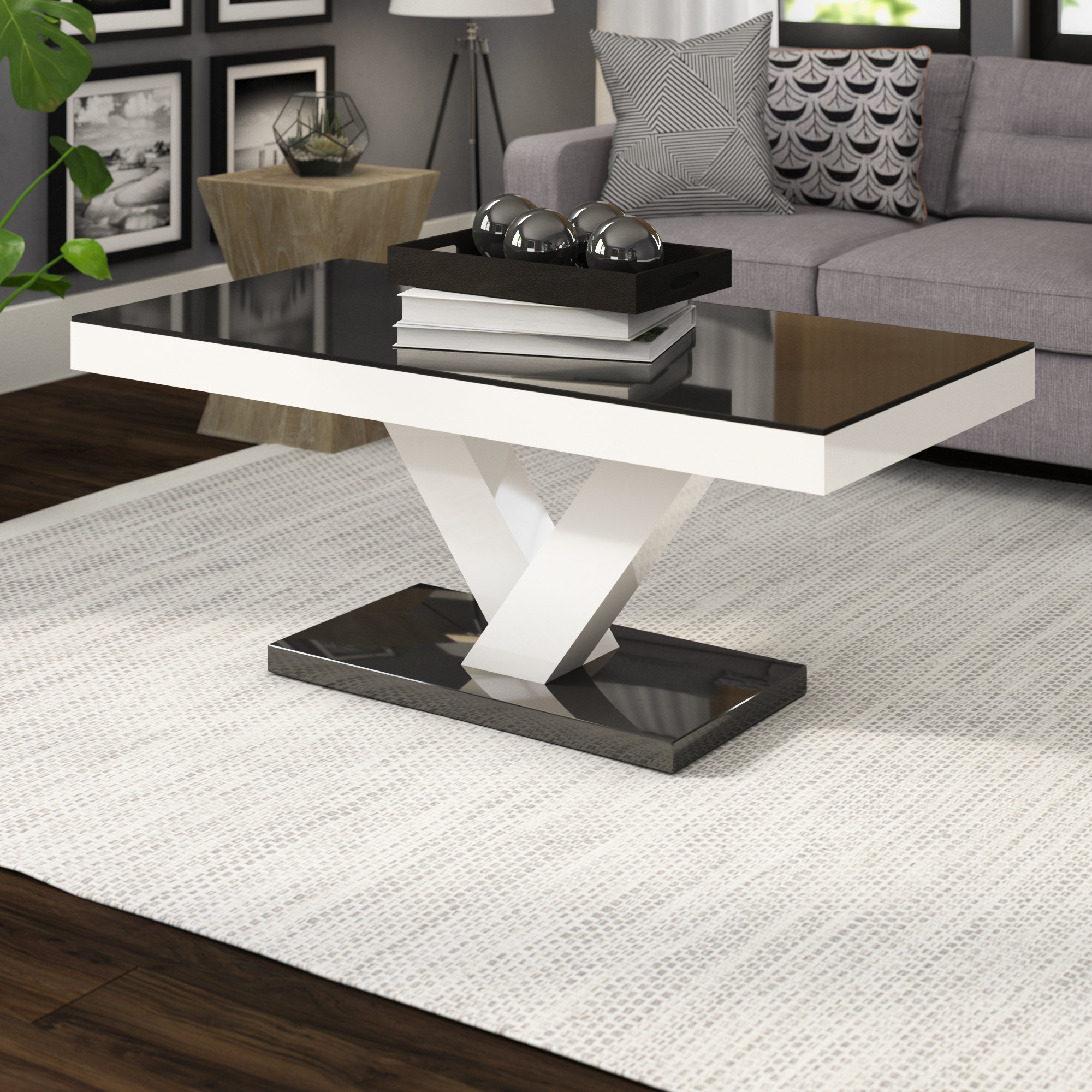 Wade Logan Thurmont Cross Legs Coffee Table Reviews Wayfair
