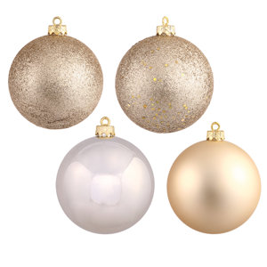 Plastic Ball Ornament with Pre Drilled Cap (Set of 32)