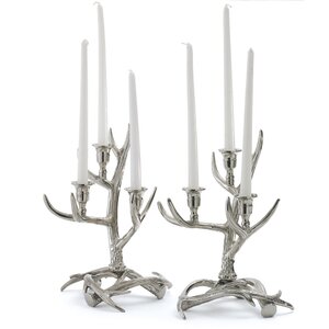 Tangled Antler Metal Candelabra (Set of 2)