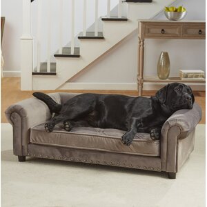 Loki Velvet Tufted Dog Sofa with Cushion