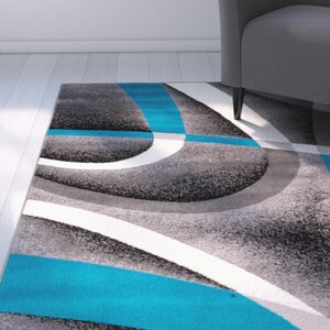 Rick Gray/Turquoise Indoor Area Rug