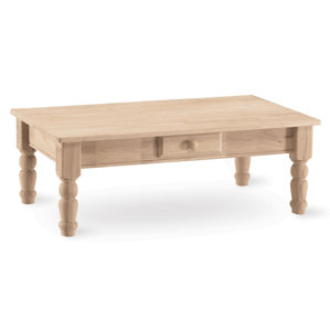 Unfinished Wood Coffee Table by Intern..