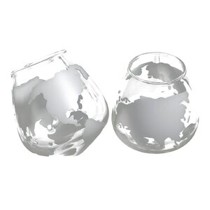 Etched Spinning Globe Glass Set