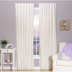Gold Polka Dots Blackout Rod Pocket Curtain Panels (Set of 2)
