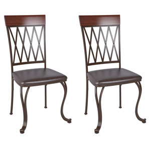 Gravity Genuine Leather Upholstered Dining Chair (Set of 2) by Red Barrel Studio