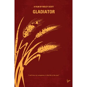 Gladiator Minimal Movie Poster Vintage Advertisement on Wrapped Canvas