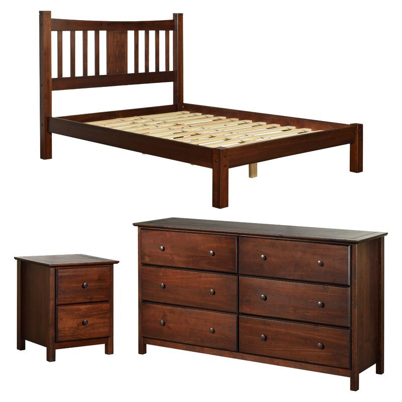 grain wood furniture shaker platform configurable bedroom set