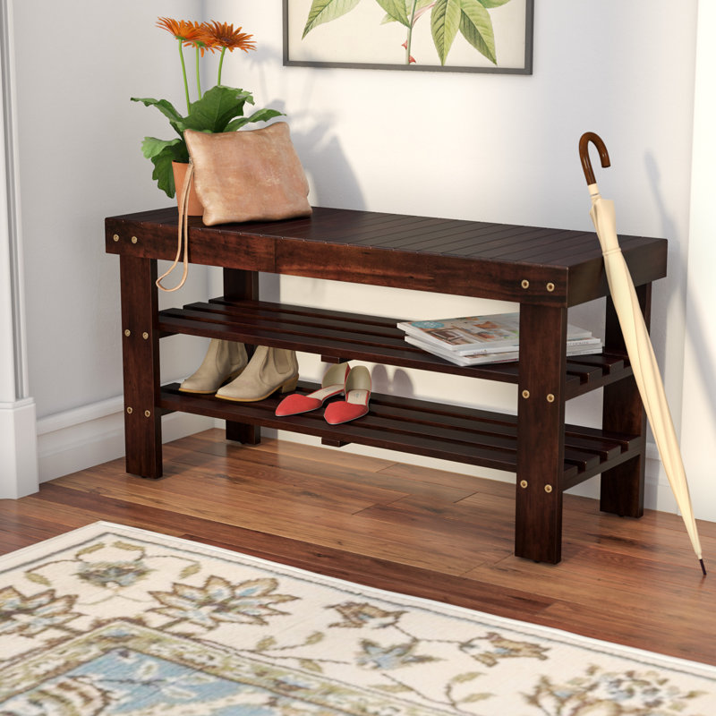 Andover Mills Theiss Wood Storage Bench & Reviews Wayfair