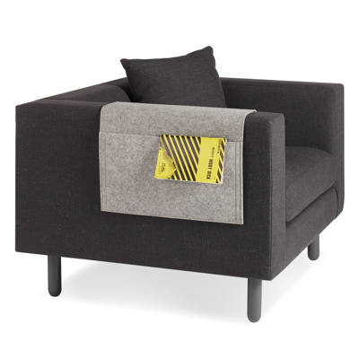 Ideas In Motion 6 Pocket Sofa Couch Arm Rest Organizer With Table Piggyback Felt Remote Control Holder