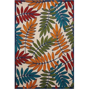 Farley Beige/Green Indoor/Outdoor Area Rug