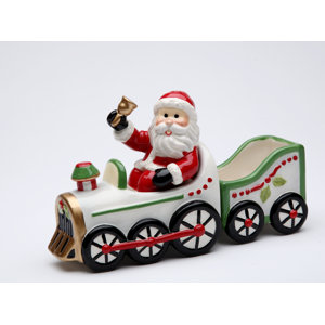 Santa Driving on The Train Salt and Pepper Set with Sugar Pack Holder