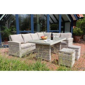 8-Sitzer Ecksofa-Set Alcudia aus Polyrattan mit ..