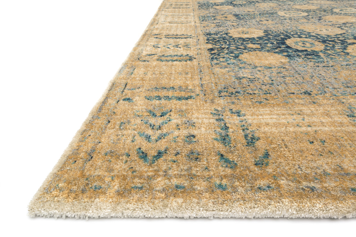 Loloi Rugs Anastasia Blue/Gold Area Rug & Reviews Wayfair