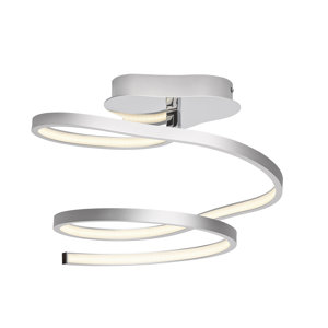 Carissa White Acrylic 1-Light  Semi Flush Mount