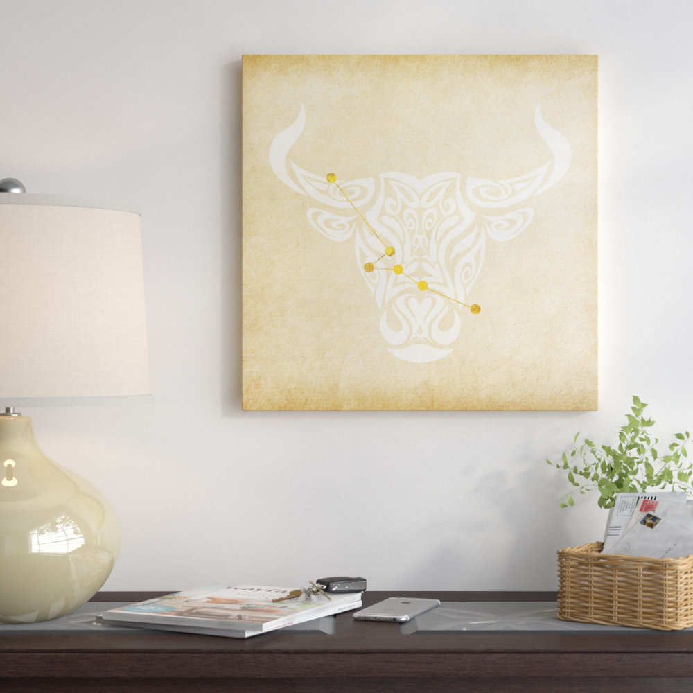 East Urban Home Reliable Bull With Constellation Graphic Art On East Urban Home Reliable Bull With Constellation Graphic Art On Wred Canvas Wayfair Ca