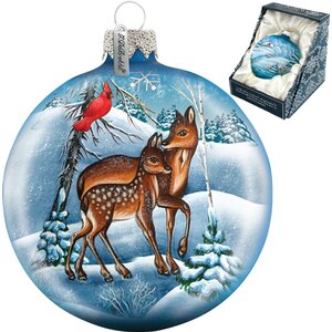 Deers Crossing Ball Ornament