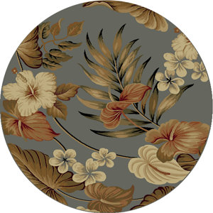 Coyne Slate Tropical Area Rug