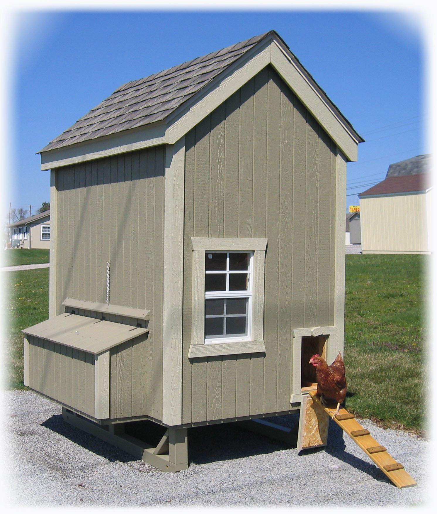 Pawhut 48 Wood Outdoor Chicken Coop House With Nesting Box