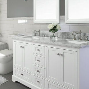 Carrera Marble Vanity Wayfair 72 Bath Vanity Set With Italian Carrara White Marble Top