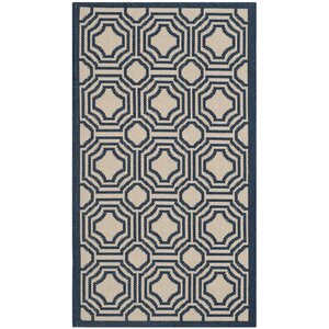 Poole Beige/Navy Indoor/Outdoor Rug