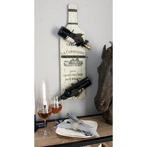 Wood Metal 4 Bottle Tabletop Wine Bottle Rack (Set of 2)