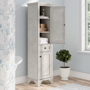 Antique White Linen Cabinet Wayfair Brevin 19 W X 70 H Linen Tower