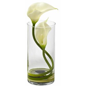 Double Calla Lily in Glass Cylinder (Set of 2)