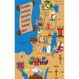 Holy Land Map Sunday School Area Rug