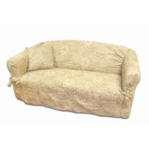 Earthtone Paisley Box Cushion Sofa Slipcover