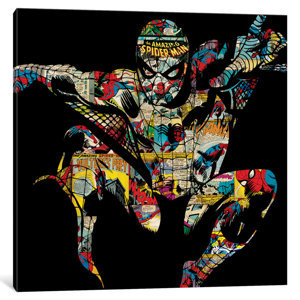 'Marvel Comics Retro Spider-Man' by Marvel Comics Graphic Art on Wrapped Canvas