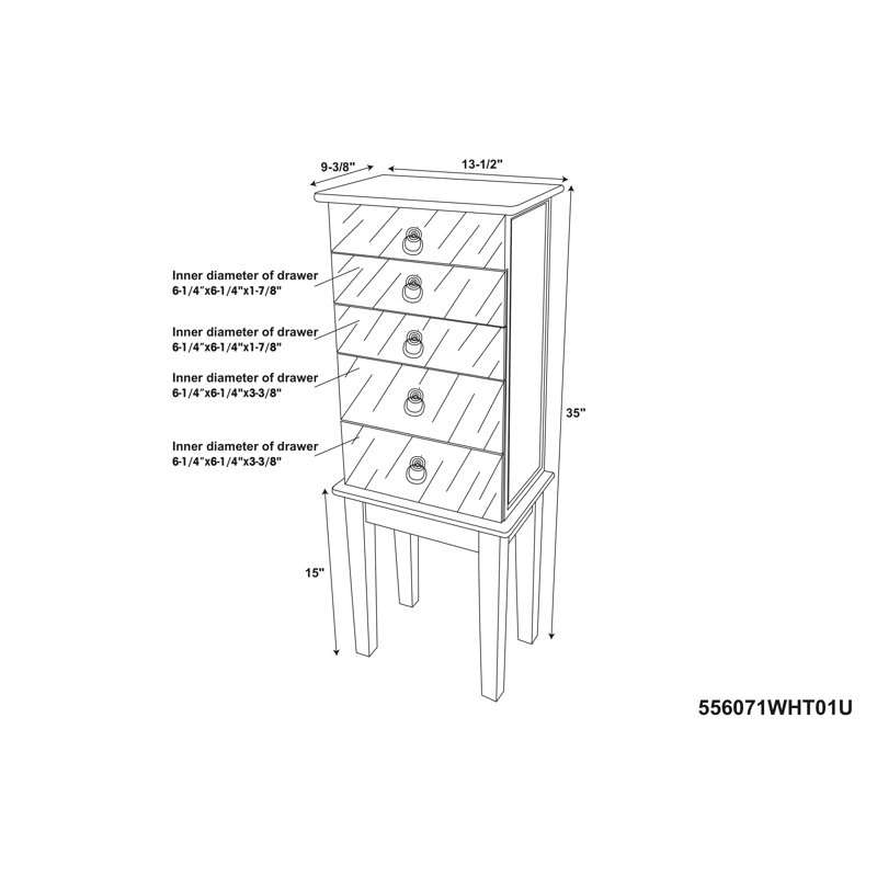 Castle Cary Jewelry Armoire with Mirror & Reviews Joss & Main