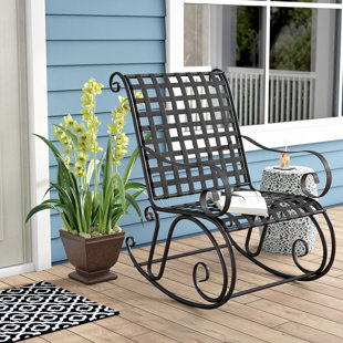 Outdoor Porch Rocker Wayfair Saundra Iron Outdoor Patio Rocker