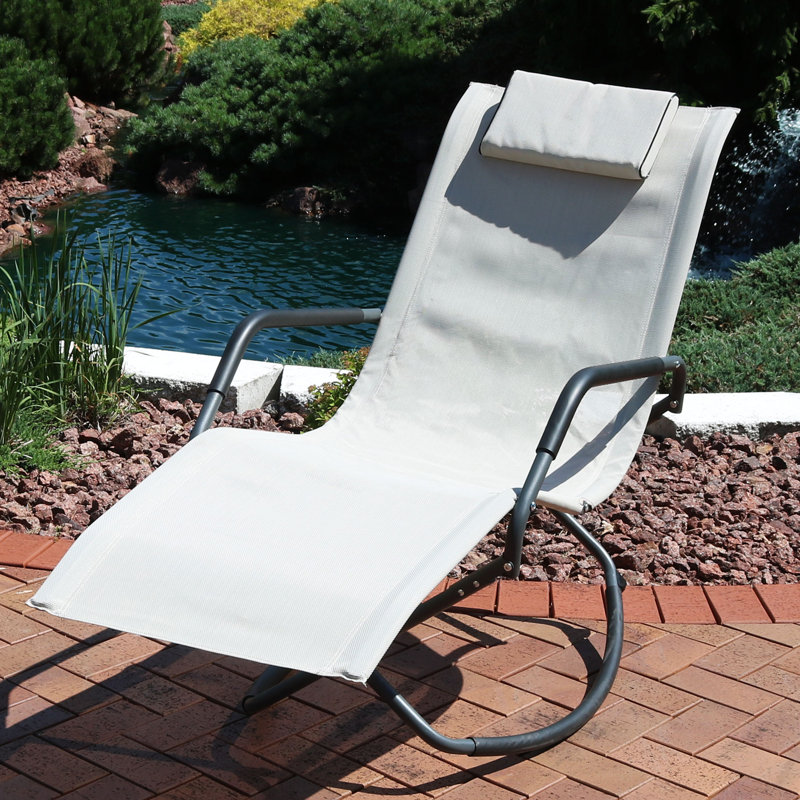 Ebern Designs Cheadle Folding Lounger Rocking Chair With Cushions Cheadle Folding Lounger Rocking Chair With Cushions