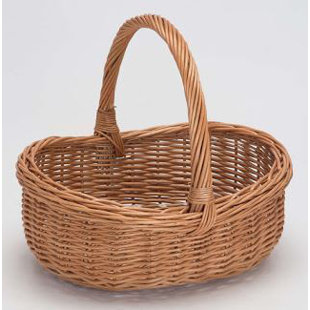 Wicker Basket With Handle Wayfair Co Uk Oval Ping Rimmed Wicker Basket With Handle