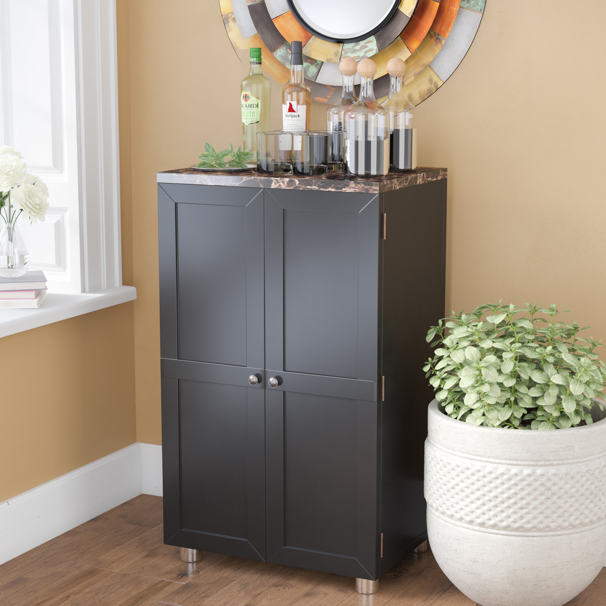 Laude Run Oldsmar Bar Cabinet With Wine Storage Reviews Wayfair