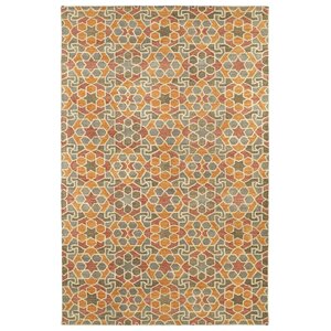 Devereaux Hand Tufted Orange Area Rug