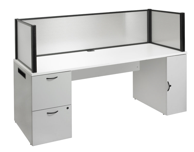 Nightingale Chairs Office In A Box Desk With Privacy Screen And Office In A Box Desk With Privacy Screen And Bookcase