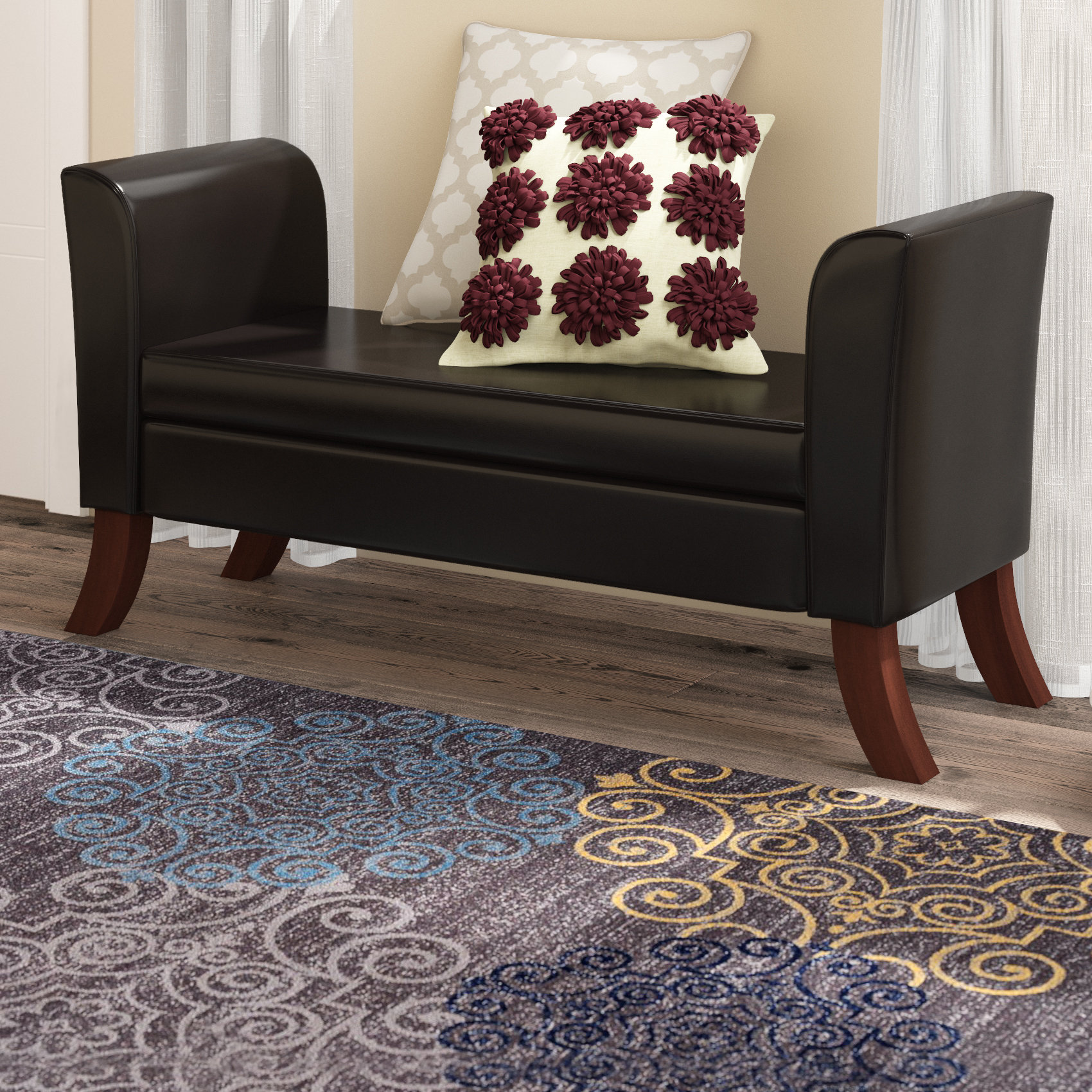 Byram Faux Leather Storage Bench