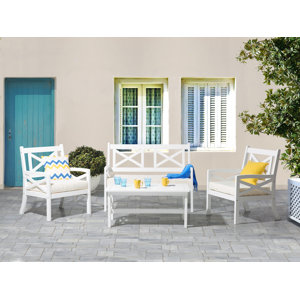 4-tlg. Lounge-Set Baltic mit Kissen von Home Lof..