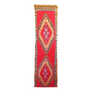 Moroccan Vintage Boujad Hand Knotted Wool Red/Orange Area Rug