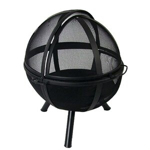 Sphere Flaming Ball Steel Wood Fire Pit with Protective Cover