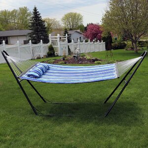 Quilted Double Fabric 2-Person Hammock with Stand