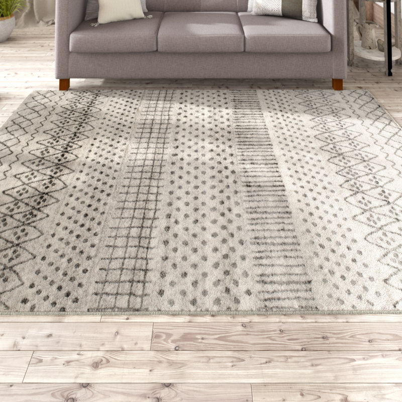 Laurel Foundry Modern Farmhouse Cosima Ernest Birch White Sterling Cosima Ernest Birch White Sterling Gray Area Rug