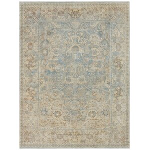 Riverhead Hand Knotted Wool Beige Area Rug