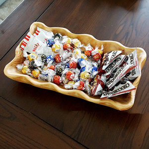 Handmade Storage Natural Root Wood Crafts Wavy Serving Tray